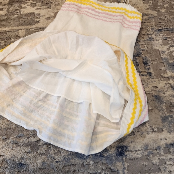 Lisa Marie Fernandez Target linen blend white/yellow/pink dress. XXS. Pockets - Picture 5 of 16
